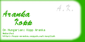aranka kopp business card